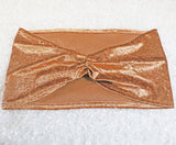 Ruffled Ice Crushed Velvet Chair Bands Copper