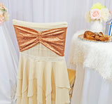 Ruffled Ice Crushed Velvet Chair Bands Copper