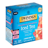 Twinings Unsweetened Strawberry and Raspberry Herbal Iced Tea Bags - 432/Case