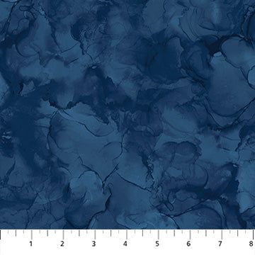 Cotton Fabric Mirage Navy 43/44" Marbled Texture