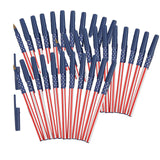 5 3/4" Patriotic USA Flag Stars & Stripes Stick Pens 12 Pc.