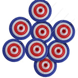20" diam. Patriotic Stars & Stripes Cutout Hanging Paper Fans 12 Pieces