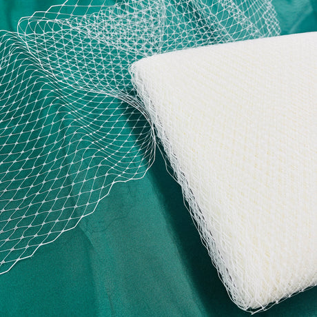 1 Yard White Bandeau Veil Tulle Birdcage Venetian Veil Mesh Fabric 9 Inch Width