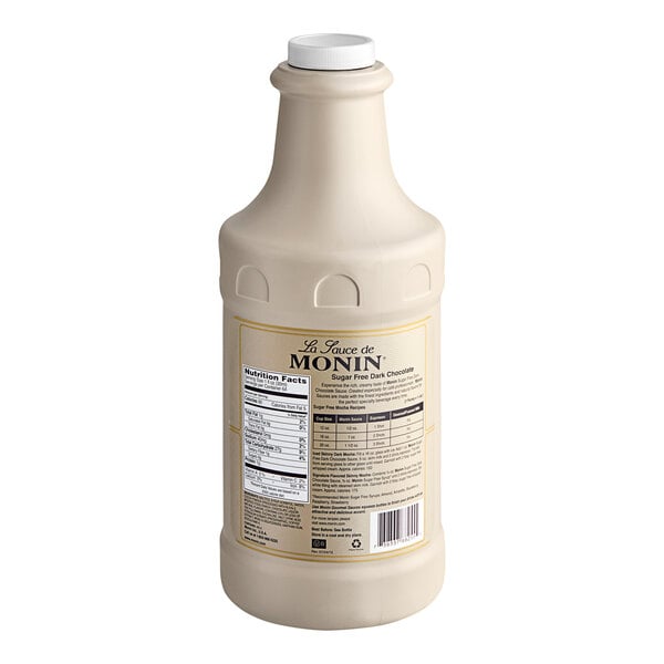 Monin Sugar-Free Dark Chocolate Flavoring Sauce 64 fl. oz. - 4/Case
