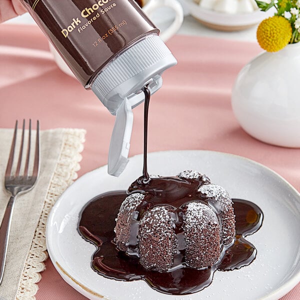 Monin Dark Chocolate Flavoring Sauce 12 fl. oz. - 6/Case
