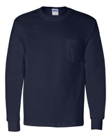 Gildan® Ultra Cotton Long Sleeve Crew-Neck Pocket T-Shirt