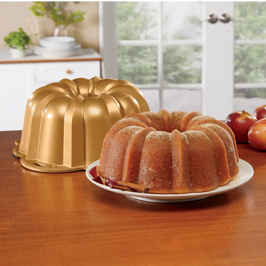 Nordic Ware 12 Cup Anniversary Bundt Pan, Gold