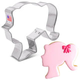 Ann Clark Barbie Doll Head Cookie Cutter 4"