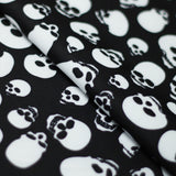 Skull Tricot Polyester Spandex Fabric - Red-White, Black-White, Black-Red, Skull Pattern, 58-60" Width, 240 GSM (1 Yard)