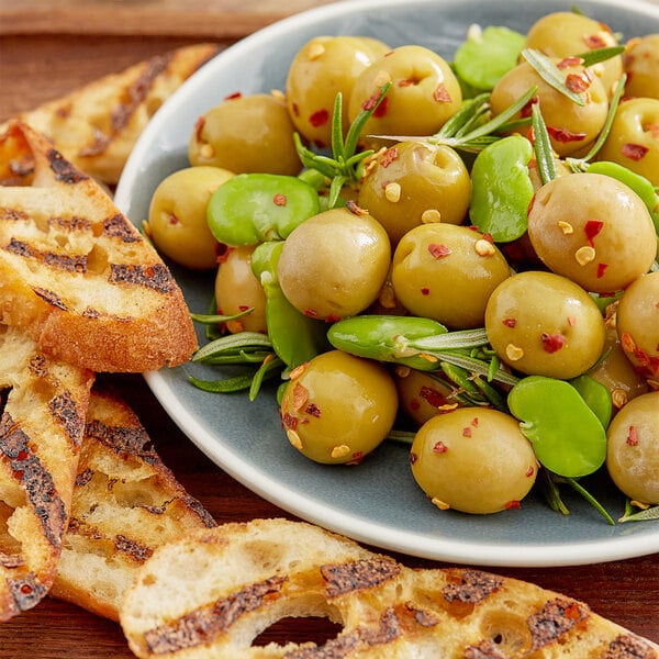 Whole Spanish Queen Olives 1 Gallon (5 lb. Dr. Wt.) - 160/180 Count - 4/Case
