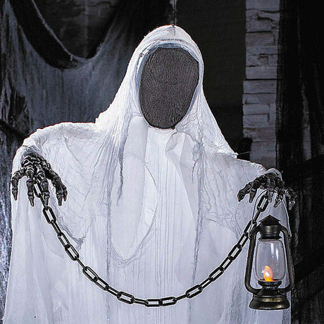 5 Ft Hanging Faceless Ghost Lantern Chain Halloween Decoration