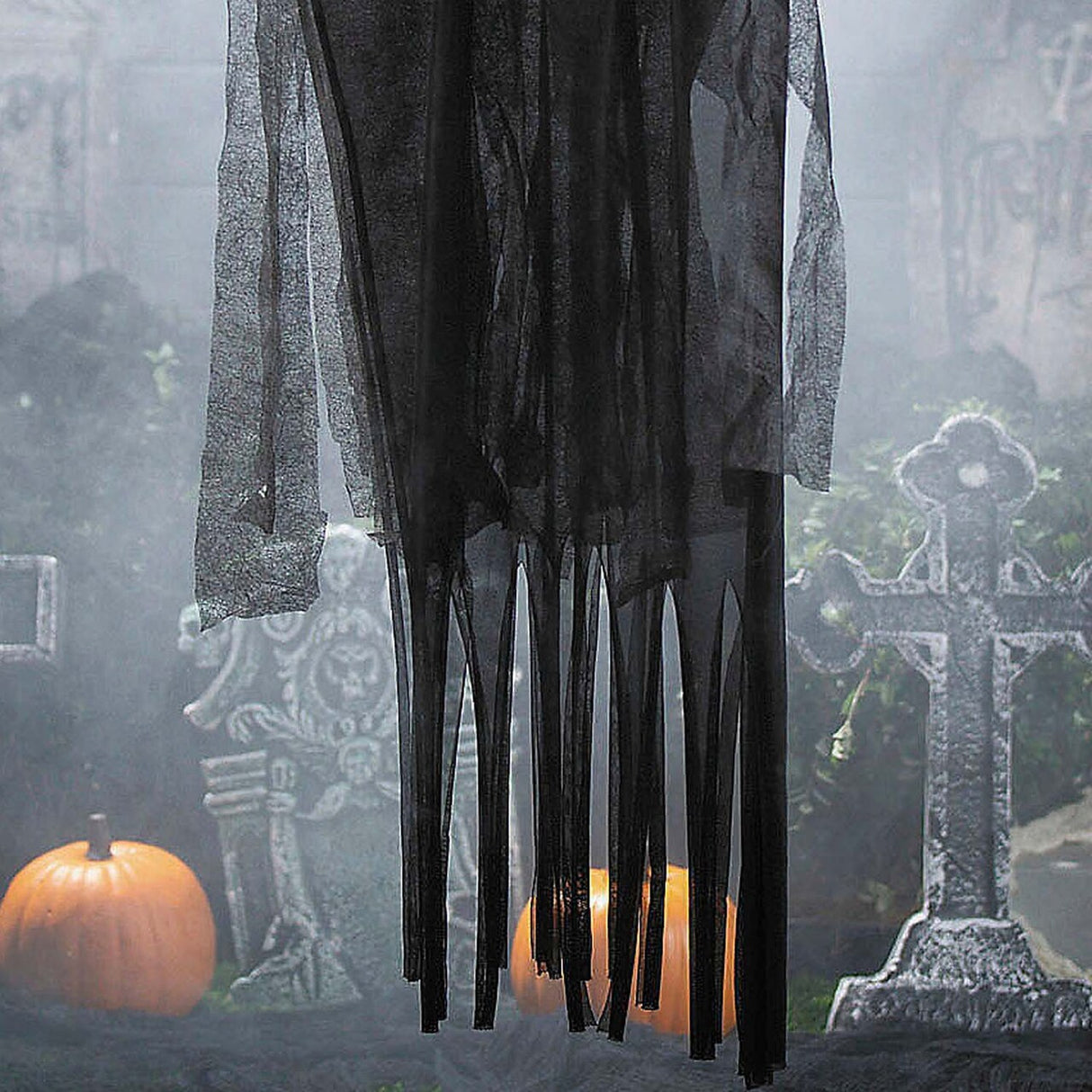 4 Ft. 3" Posable Hanging Girl Dressed in Black Halloween Decoration