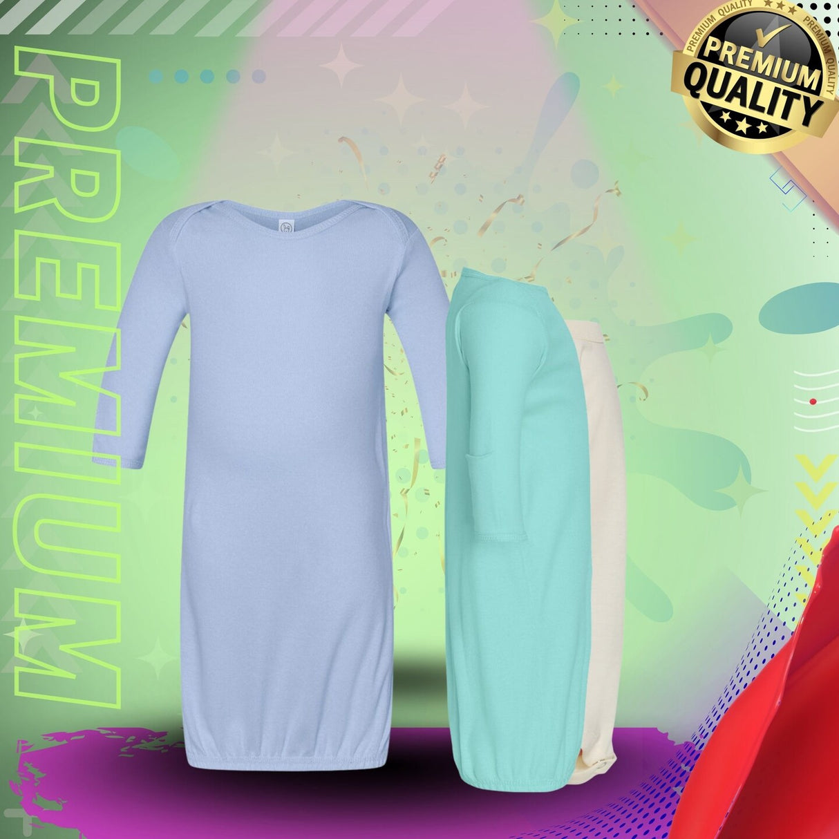 RADYAN® Infant Baby Rib Layette Soft Cotton Newborn Outfit with Fold Over Mittens