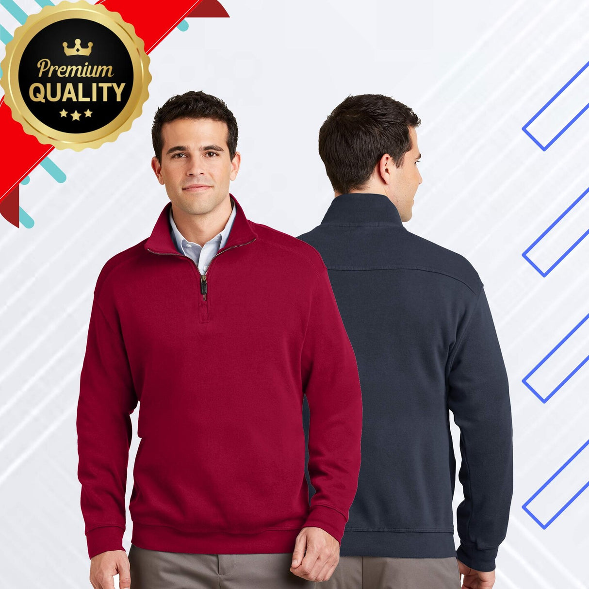 Port Authority® Flatback Rib 1/4-Zip Pullover