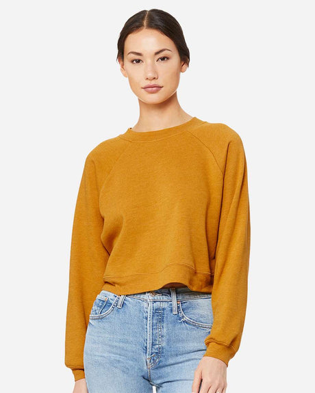BELLA + CANVAS® Women's Crop Raglan Fleece Crewneck Sweatshirt - 7505