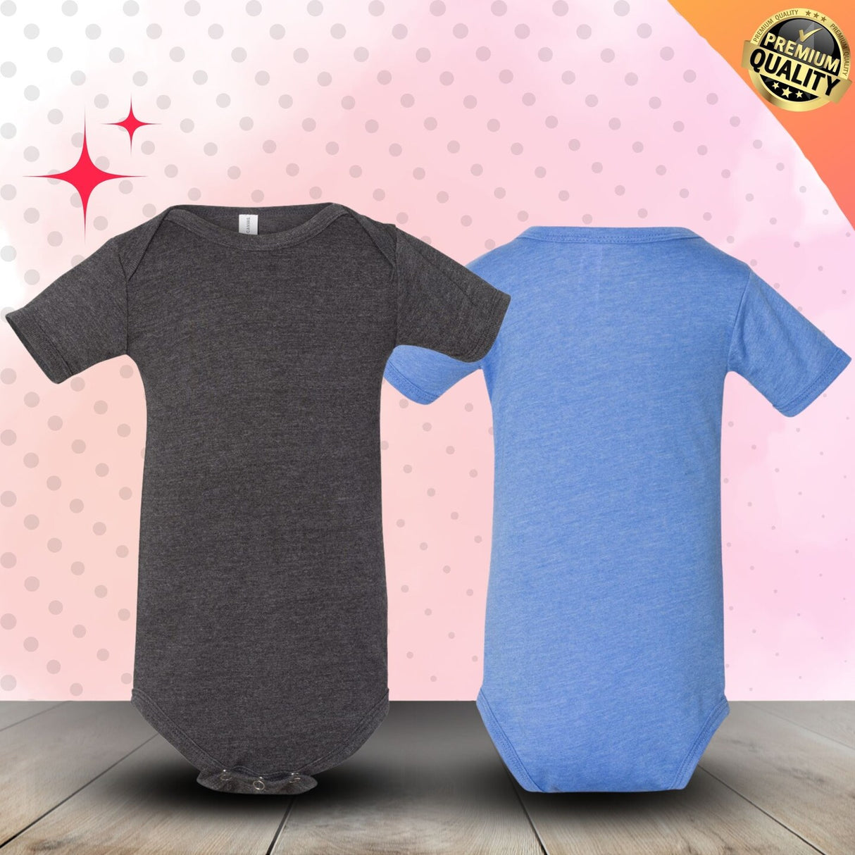 BELLA + CANVAS® Infant Jersey One Piece Soft Cotton Baby Bodysuit with Snap Closure