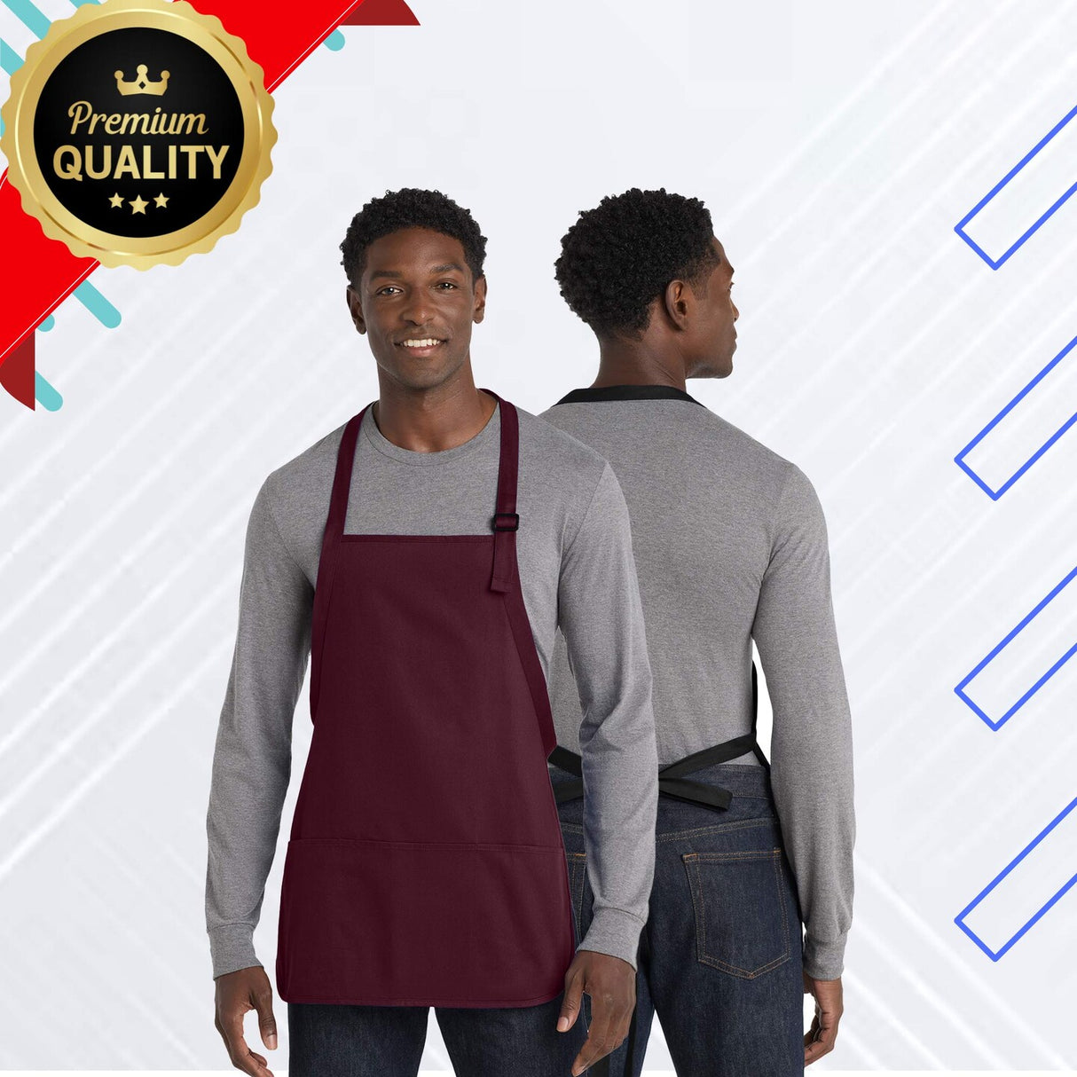 Port Authority® Medium-Length Apron with Pouch Pockets