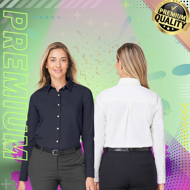 Devon & Jones® Women’s Poplin Dress Shirt Moisture-Wicking Stretch Fabric Elegant Workwear