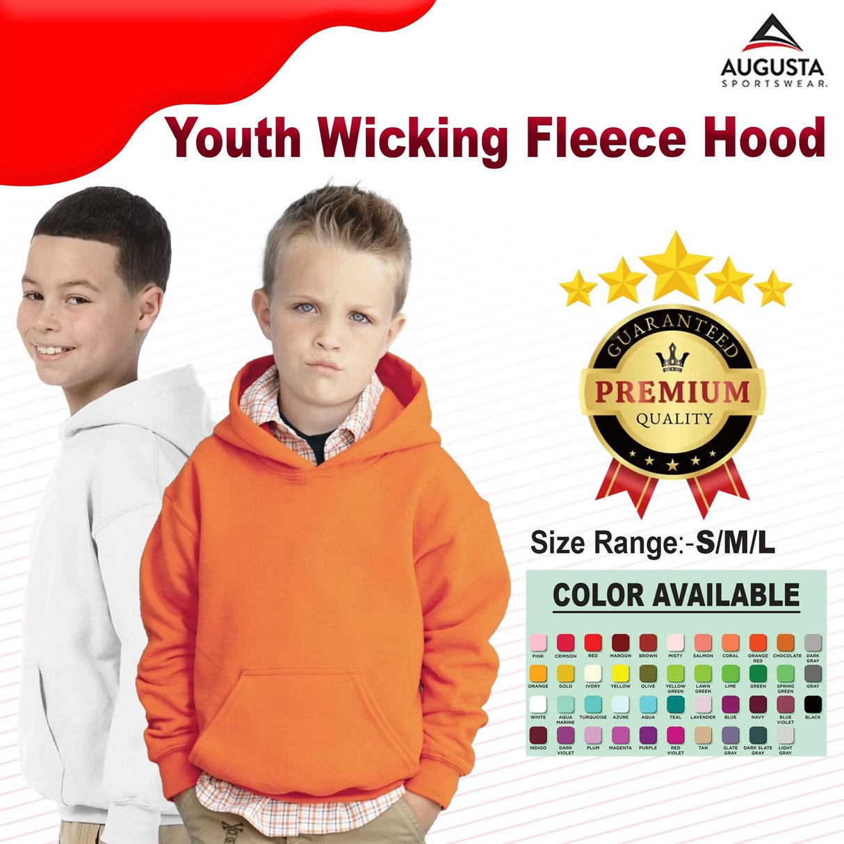 Augusta Sportswear® Youth Wicking Fleece Hood