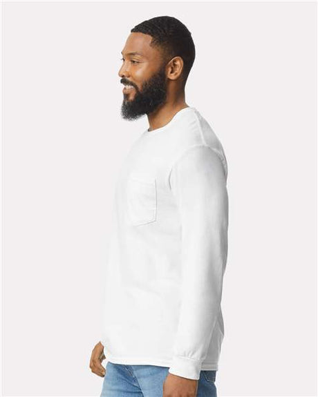 Gildan Ultra Cotton Pocket Long Sleeve Tee 2410