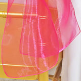 10 Pieces Fuchsia Organza Chair Sashes 8"x108" Sheer Chair Decor for Wedding & Events