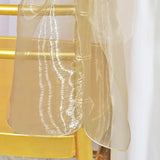 10 Pieces Champagne Organza Chair Sashes 8"x108" Sheer Elegant Chair Decor for Weddings & Events