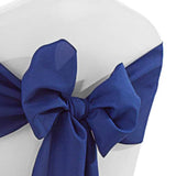 10 Pieces Navy Blue Polyester Chair Sashes 8"x108", Elegant Event Styling