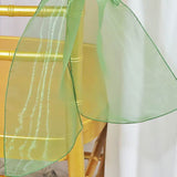 10 Pieces Clover Green Organza Chair Sashes 8"x108" Sheer Chair Decor for Wedding & Event Seating