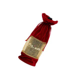 Velvet Red Wine Gift Bag 3 1/2'' x 6'' x 13 3/4''