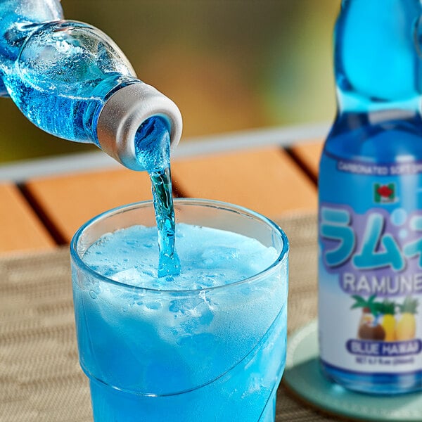 Hana Ramune Blue Hawaii Soda 6.7 fl. oz. - 24/Case