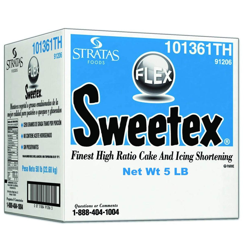 Sweetex 5 LB High Ratio Shortening for Cakes and Icings – Smooth, White, Trans Fat-Free Base