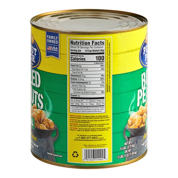 Peanut Patch Original Boiled Peanuts #10 Can - 6/Case