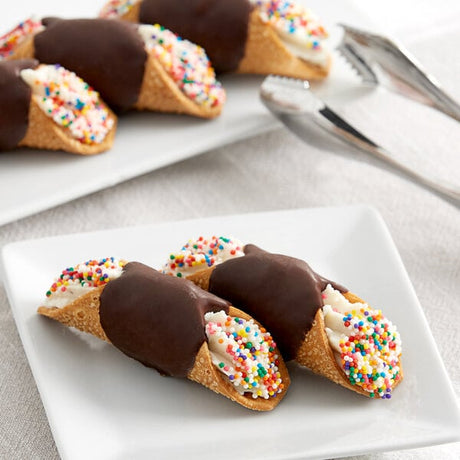 Vaccaro's Desserts Mini Chocolate Cannoli Shell 0.54 oz. - 48/Case