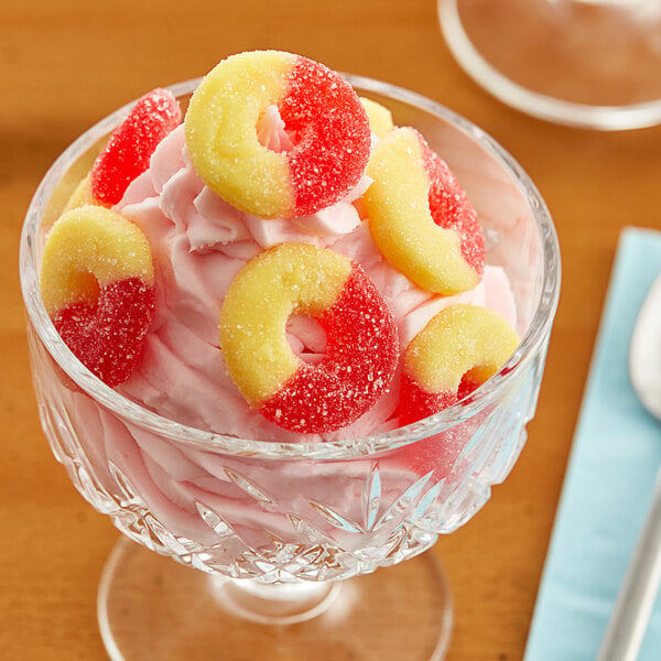 Albanese Strawberry Banana Gummi Rings 4.5 lb. - 4/Case