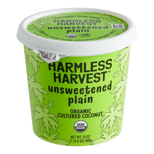 Harmless Harvest Plain Unsweetened Dairy-Free Yogurt Alternative 24 oz. - 6/Case