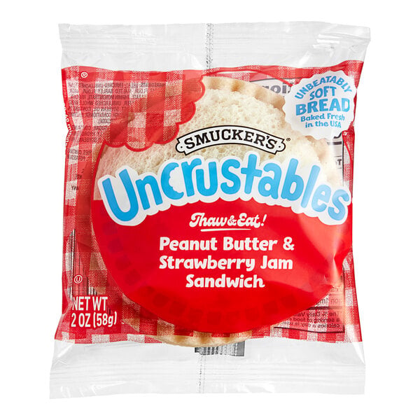 Smucker's Uncrustables Strawberry Jam and Peanut Butter Sandwich 2 oz. - 60/Case