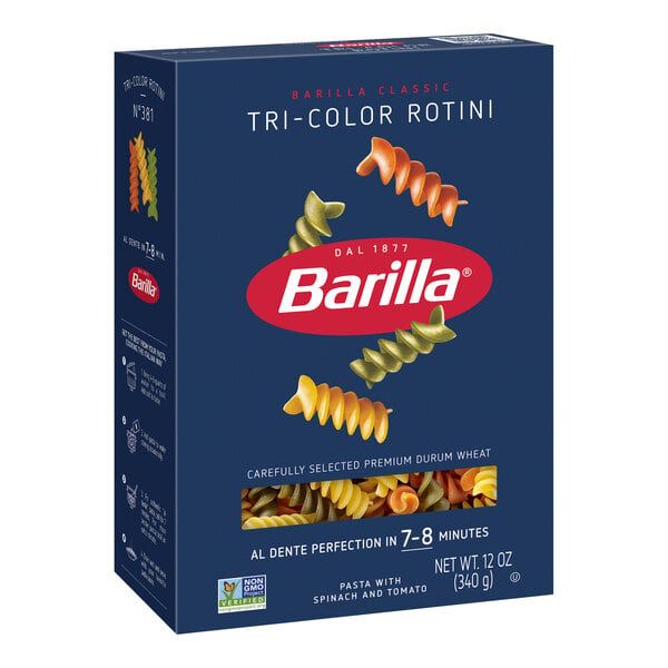 Barilla 12 oz. Tri-Color Rotini Pasta - 16/Case