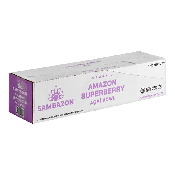 Sambazon Amazon Superberry Organic Acai Bowl 6.1 oz. - 8/Case