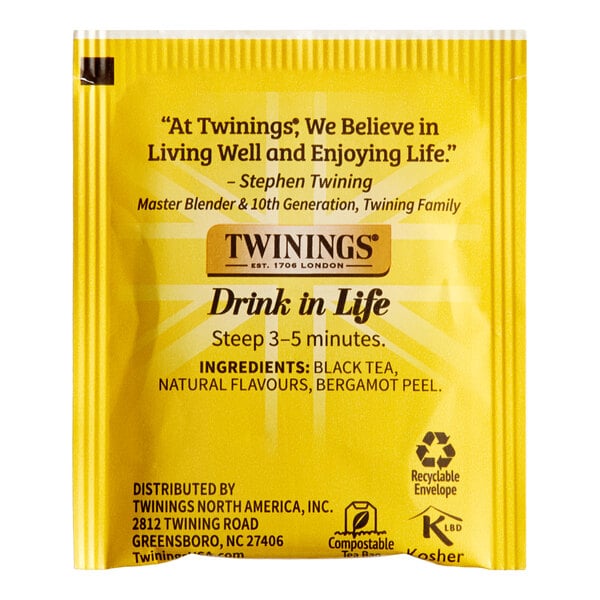 Twinings Earl Grey Tea Bags - 100/Box