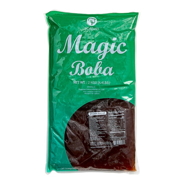 Possmei Brown Sugar Magic Crystal Boba 4.4 lb. - 6/Case