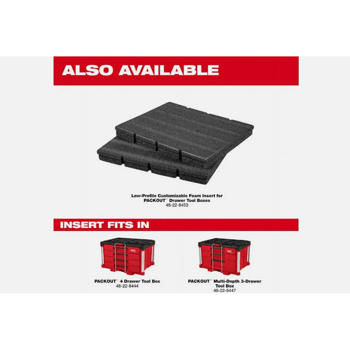 Milwaukee 48-22-8444 22" Modular 4-Drawer Tool Box – Heavy-Duty Storage with Metal Reinforced Corners, Red