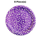 8 Ct. Purple Terrazzo Triangle Print Round Paper Dinner Plates 9"