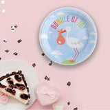 8 Ct. Bundle of Joy Stork Paper Dessert Plates 7" Baby Shower Party Tableware