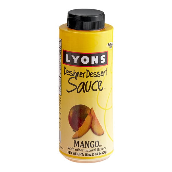 Lyons Designer Dessert Mango Flavoring Sauce 12 fl. oz. (15 oz.) - 12/Case