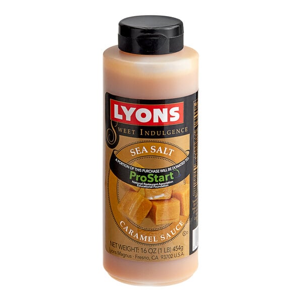 Lyons Sweet Indulgence Sea Salt Caramel Flavoring Sauce 12 fl. oz. (16 oz.) - 12/Case