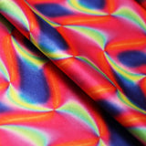 Water Color Polyester Spandex Fabric - Multi-Color Abstract Print, 58-60" Width (1 Yard)