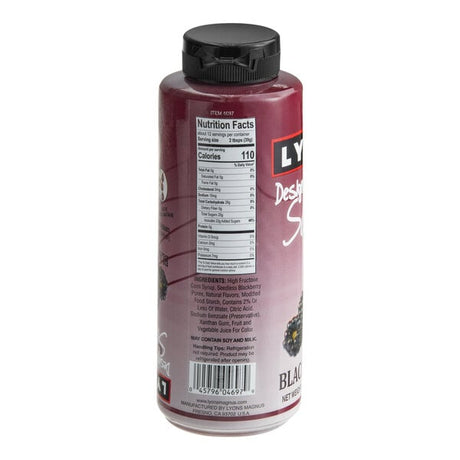 Lyons Designer Dessert Blackberry Flavoring Sauce 12 fl. oz. (16 oz.) - 12/Case