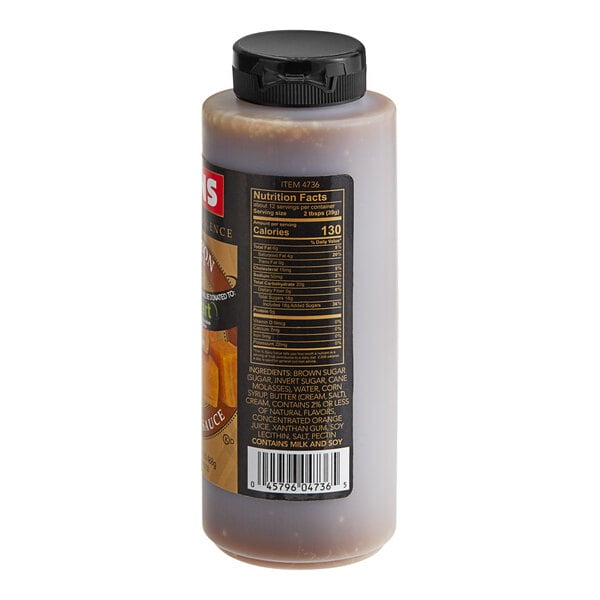 Lyons Sweet Indulgence Bourbon Caramel Flavoring Sauce 12 fl. oz. (16.5 oz.) - 12/Case