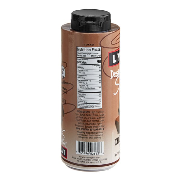 Lyons Designer Dessert Chocolate Flavoring Sauce 12 fl. oz. (15.8 oz.) - 12/Case