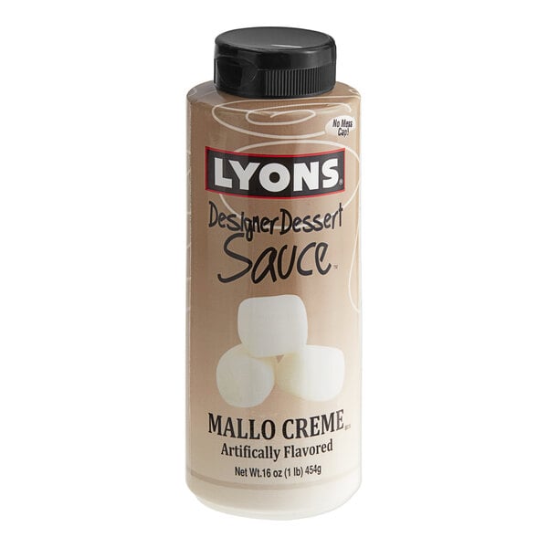 Lyons Designer Dessert Mallo Creme Flavoring Sauce 12 fl. oz. (16 oz.) - 12/Case